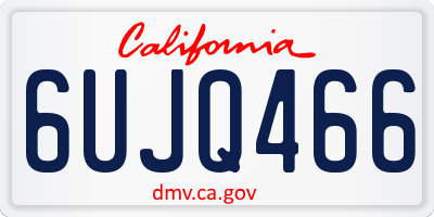 CA license plate 6UJQ466