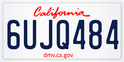 CA license plate 6UJQ484