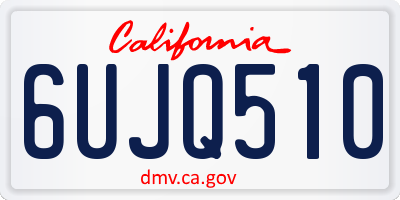 CA license plate 6UJQ510