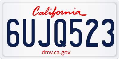 CA license plate 6UJQ523