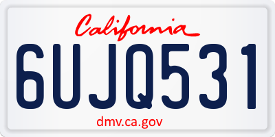 CA license plate 6UJQ531