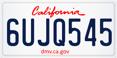 CA license plate 6UJQ545