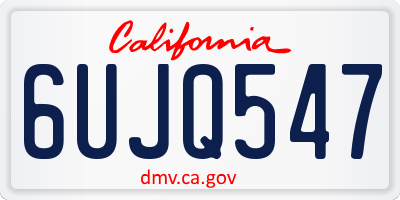 CA license plate 6UJQ547