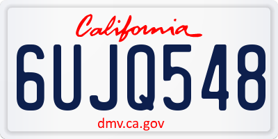 CA license plate 6UJQ548