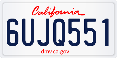 CA license plate 6UJQ551