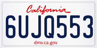 CA license plate 6UJQ553