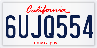 CA license plate 6UJQ554