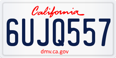 CA license plate 6UJQ557