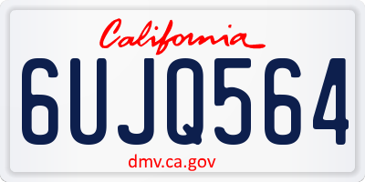 CA license plate 6UJQ564