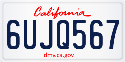 CA license plate 6UJQ567