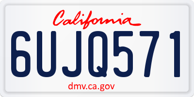 CA license plate 6UJQ571