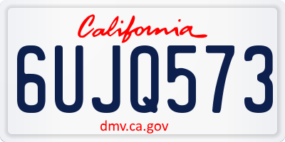 CA license plate 6UJQ573