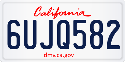 CA license plate 6UJQ582