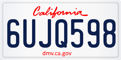 CA license plate 6UJQ598