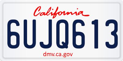 CA license plate 6UJQ613