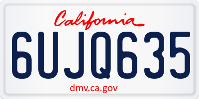 CA license plate 6UJQ635