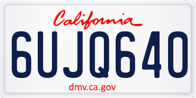 CA license plate 6UJQ640