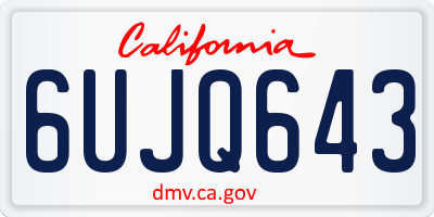 CA license plate 6UJQ643