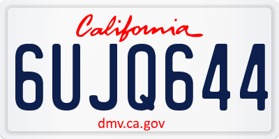 CA license plate 6UJQ644