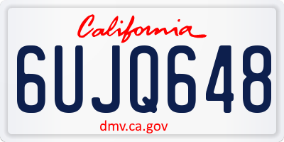 CA license plate 6UJQ648