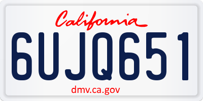 CA license plate 6UJQ651
