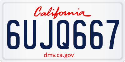 CA license plate 6UJQ667