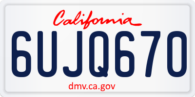 CA license plate 6UJQ670