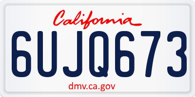 CA license plate 6UJQ673