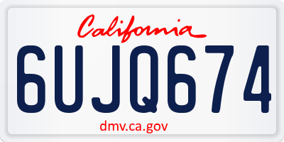 CA license plate 6UJQ674