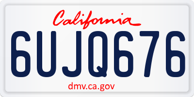 CA license plate 6UJQ676