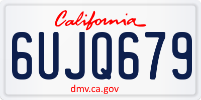 CA license plate 6UJQ679