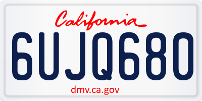 CA license plate 6UJQ680