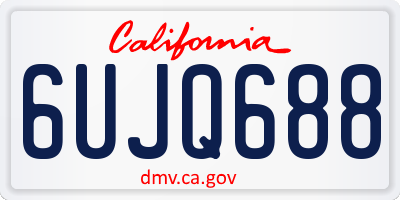 CA license plate 6UJQ688