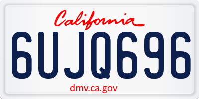 CA license plate 6UJQ696