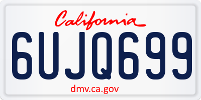 CA license plate 6UJQ699