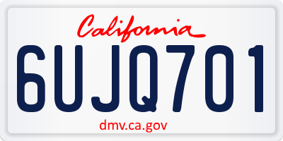 CA license plate 6UJQ701
