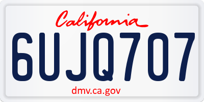 CA license plate 6UJQ707