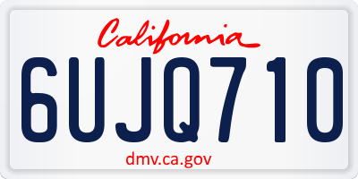 CA license plate 6UJQ710