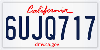 CA license plate 6UJQ717