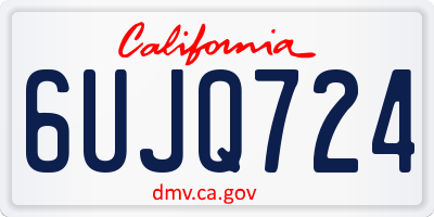 CA license plate 6UJQ724