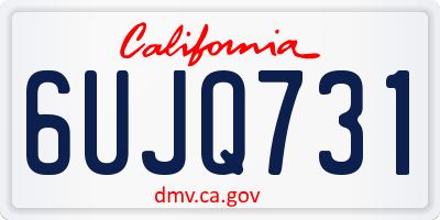 CA license plate 6UJQ731