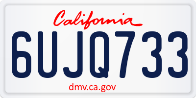CA license plate 6UJQ733