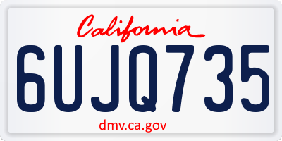 CA license plate 6UJQ735