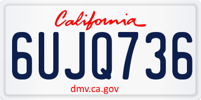 CA license plate 6UJQ736