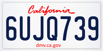CA license plate 6UJQ739