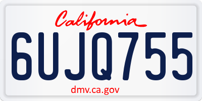 CA license plate 6UJQ755