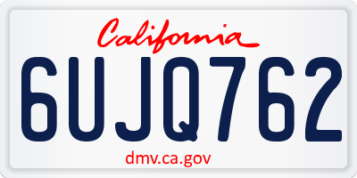 CA license plate 6UJQ762