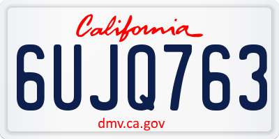 CA license plate 6UJQ763