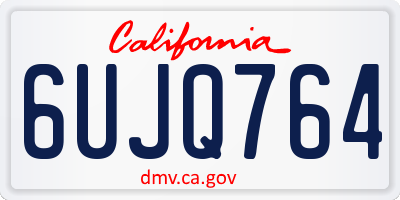CA license plate 6UJQ764