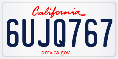 CA license plate 6UJQ767